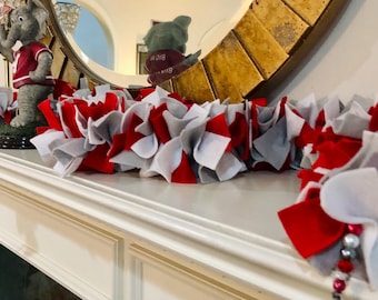 University of Alabama Crimson & White Football Felt Garland - College Game Day Decor