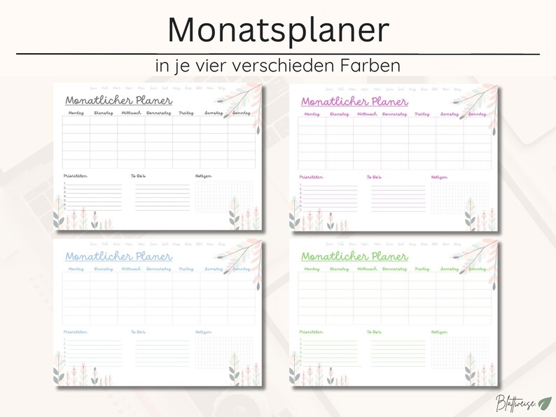 Minimalist Monthly Planner Printable: To-Do List & Daily Overview (PDF Download) image 3