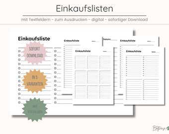 Printable Shopping List: Digital To-Do List (PDF Download