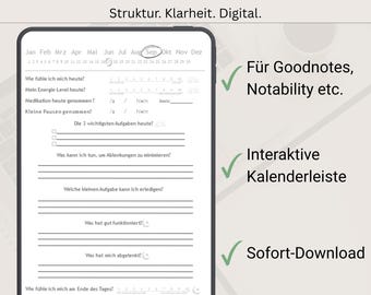 ADHD Focus Journal: Digital Planner for Goodnotes - Clarity & Structure (PDF)