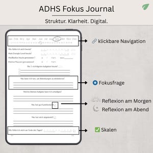 ADHD Focus Journal: Digital Planner for Goodnotes - Clarity & Structure (PDF) image 2