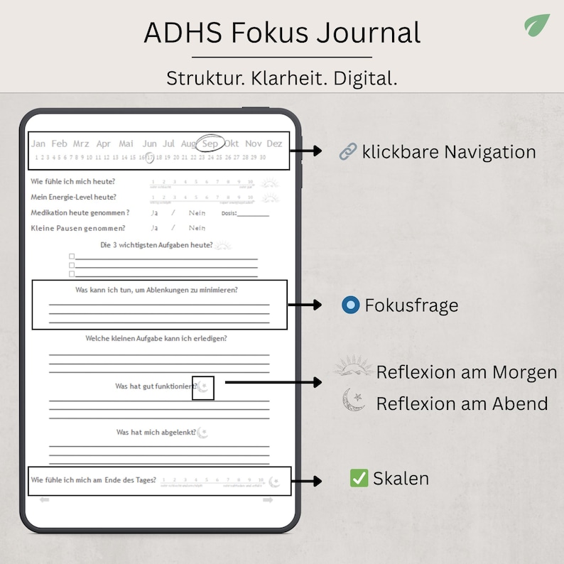 ADHD Focus Journal: Digital Planner for Goodnotes - Clarity & Structure (PDF) image 2
