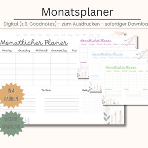 Minimalist Monthly Planner Printable: To-Do List & Daily Overview (PDF Download) image 1