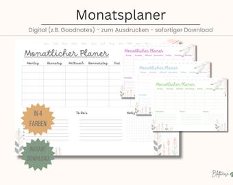 Minimalist Monthly Planner Printable: To-Do List & Daily Overview (PDF Download)