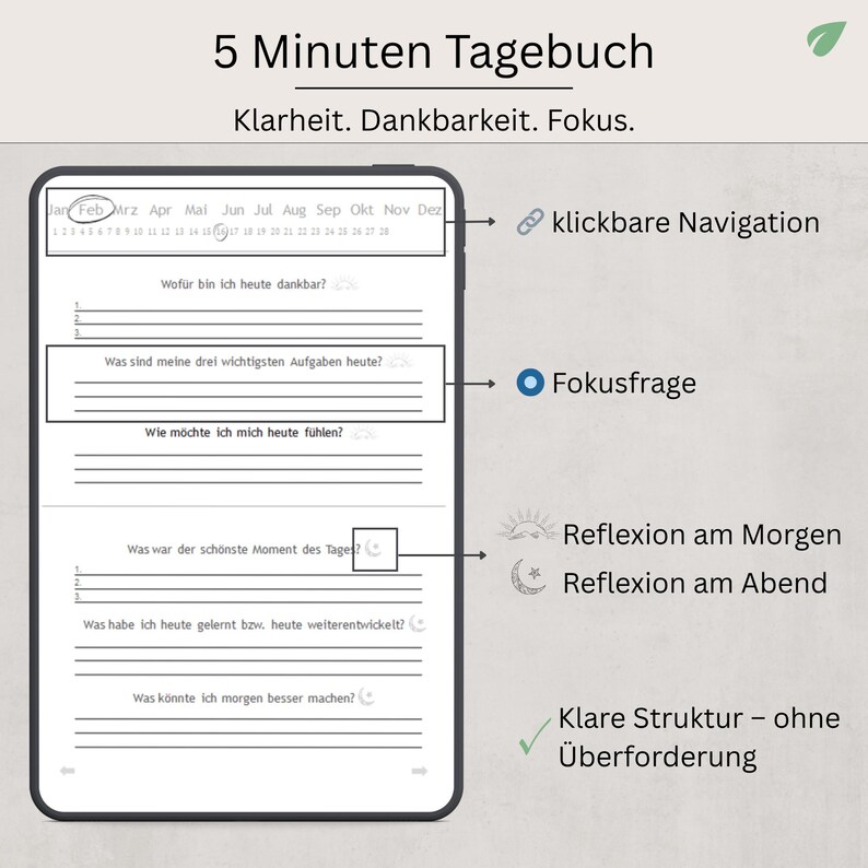 pdf-bestand met dankbaarheidsdagboek van 5 minuten: dagelijkse mindfulness-reflectie (digitale download van GoodNotes-sjabloon) afbeelding 2