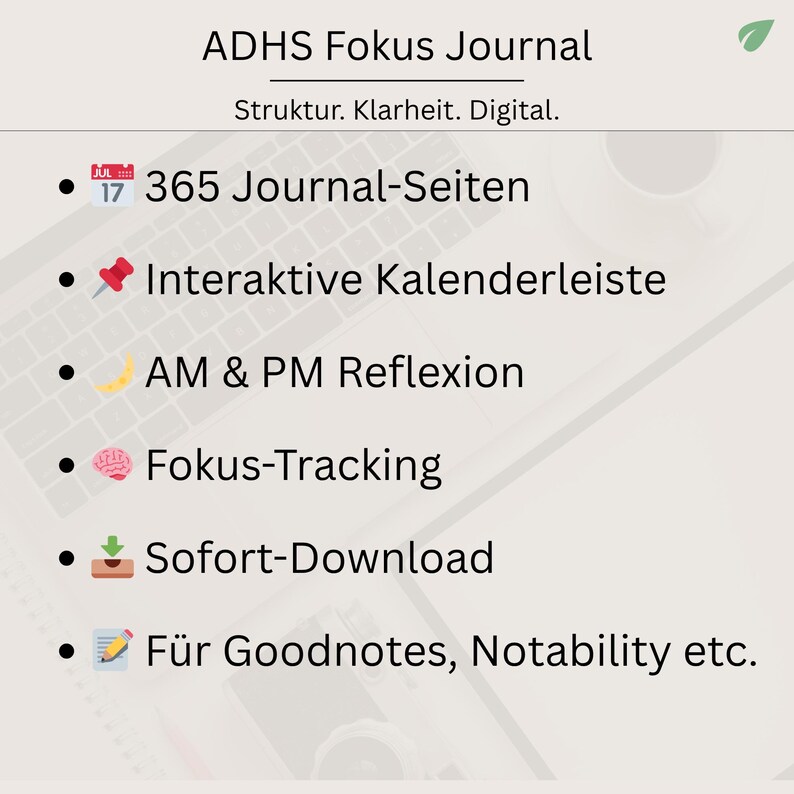ADHD Focus Journal: Digital Planner for Goodnotes - Clarity & Structure (PDF) image 3