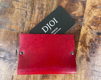 Red Leather Card Holder