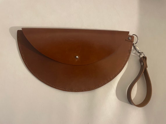 Brown Half Moon Clutch Bag