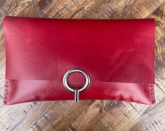 Red Leather Clutch