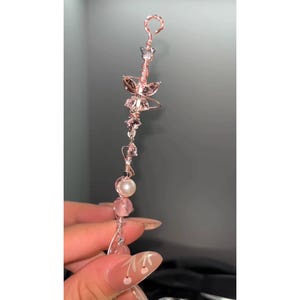 Pink Crystal Butterfly Cigarette Holder, Handmade Cigarette Holder, Crystal Wire Cigarette Holder, Beaded Cigarette Holder