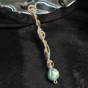 Baroque Style Cigarette Holder, Blue Hand-Made Wire-Wrapped Cigarette Holder, Elegant Cigarette Holder Ring, Ladies Points Cigarette Holder