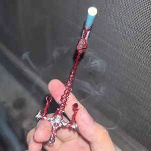 Crystal Cigarette Holder, Cigarette Holder Necklace with Chain, Original Stone Cigarette Holder, Adjustable Clamp Cigarette Holder