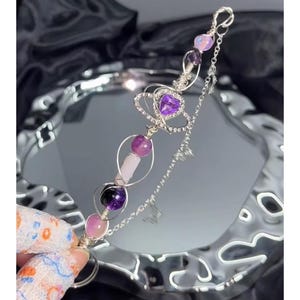 Purple Crystal Cigarette Holder, Crystal Cigarettes Holder Ring, Hands Metal Finger Clip,Cigarette Holder for Your Finger, Gifts for Smokers