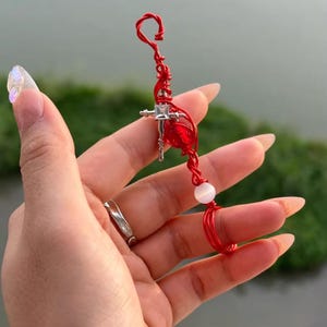 Crystal Points Cigarette Holder, Handmade cigarette holder,Smoking Accessories,Classy Fashionable Red Crystal Cross Holder,Gifts for Smokers