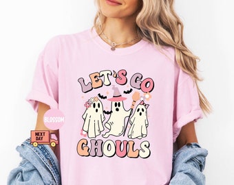 Comfort Colors Lets Go Ghouls Shirt, Vintage Halloween Shirt, Retro Halloween Cowgirl Shirt, Cowgirl Halloween Shirt, Vintage Ghost Shirt