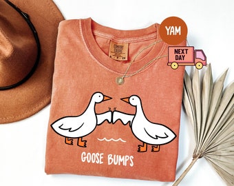 Kippenvel Comfort Colors®-shirt, T-shirt Silly Goose, grappige gansoutfit, T-shirt ganzenliefhebber, kleding ganzenpaar, sarcastische ganscadeaus