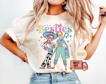 Comfort Colors Toy Story Besties T-Shirts, Disney Bo Peep and Jessie Shirts, Disneyland Toy Story Best Friends Tee, BFF Girls Trip Shirt