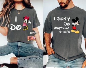 Comfort Colors® Disney Mickey en Minnie-shirt, I Don't Do bijpassende shirts T-shirt, bijpassende shirt Disney koppel, Valentijnsdag-T-shirt