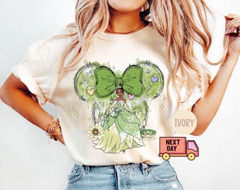 Comfort Colors® Disney Princess Tiana Shirt, Black Princess and Frog Tee, Tiana Mini Ears Shirt, Magic Kingdom Shirt, Princess Castle Shirt