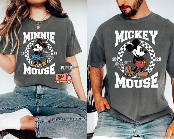 Comfort Colors Retro Disney Couple Mickey Minnie Mouse Shirt,walt