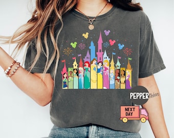 Camiseta de Castillo de Princesa Disney, Camiseta de Vacaciones Disney, Camiseta de Castillo Disney, Regalo de Princesa, Viaje de Chica Disney, Camiseta de Princesa, Camiseta de Color Cómodo