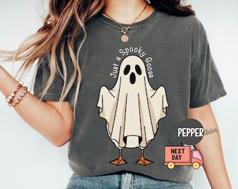 Comfort Colors® Funny Halloween Goose Shirt, Just a Spooky Goose T-shirt, Spooky Season Shirt, Spooky Goosey Shirt, Funny Goose Shirt, Gift