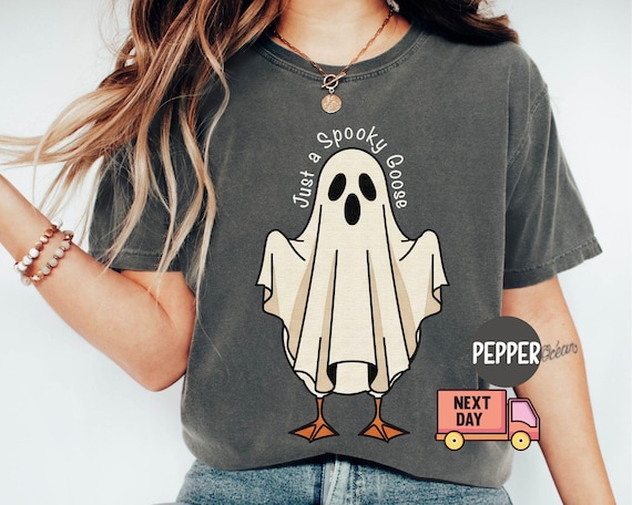 Comfort Colors® Funny Halloween Goose Shirt, Just a Spooky Goose T-shirt, Spooky Season Shirt, Spooky Goosey Shirt, Funny Goose Shirt, Gift