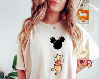 Camiseta vintage de Winnie the Pooh de Disney con colores cómodos, camiseta de The Pooh, regalo de Disney, camiseta de Winnie the Pooh, camiseta de Disneyworld, camiseta familiar de Disney