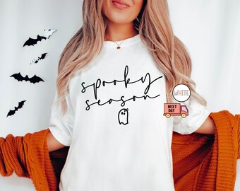 Comfort Colors® Cute Spooky Season T-Shirt, Halloween Tee, Womens Halloween Shirt, Cute Fall Shirt, Gift for Halloween, Spooky Season Shirt