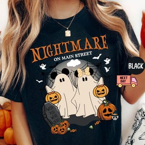 Comfort Colors® Vintage Mickey Minnie Halloween Shirt, Disney Halloween T-Shirt, Albtraum auf der Main Street Shirt, Halloween Kürbis Shirt