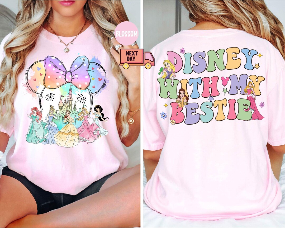 Disney With My Bestie Princess Shirt, Minnie Head Princess Comfort ...