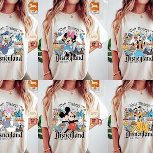 Comfort Colors® Disneyland All Characters Shirt, Disneyland Shirt, Personalized Disney Tee, Disney Family Trip Tee, Mickey and Friends