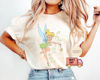 Camiseta Comfort Colors® Disney Campanilla, Camiseta Disney Princesa Campanilla, Camiseta a juego Disney, Camiseta del Reino Mágico, Regalo Disney, Regalo para ella