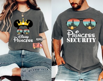 Prezent w kolorze Comfort, Koszulki z motywem Disney Princess Security, Koszulka z motywem Disney Princess, Koszulki dla nowych tatusiów, Prezent dla taty od córki, Koszulka rodzinna Disney