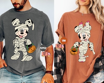 Comfort Colors® Mickey Mummy Shirt, Minnie Mummy T-shirt, Mickey and Minnie Halloween Tee, Disney Halloween Gift Shirt, Funny Halloween Tee