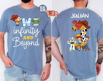 Comfort Colors® Custom Birthday Toy Story Kids Shirt, Two Infinity and Beyond Shirt, Toy Story Birthday Shirt, Personalized Toy Story Shirt