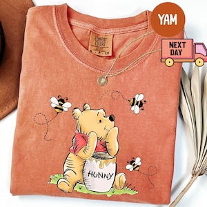 Comfort Colors® Pooh Bear T-Shirt, Winnie The Pooh Shirt, Disney Trip Shirt, Pooh Bear Shirt, Eating Honey Shirts, Disneyland Shirt, Gift