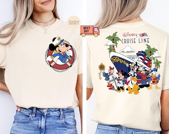 Comfort Colors® Gepersonaliseerd Disney Cruise Mickey & Friends-T-shirt, aangepast familiecruisegroepshirt, aangepast cruise-T-shirt naam