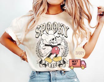 Comfort Colors® Retro Mickey Ghost Halloween Shirt, Mickey Spooky Season Shirt, Mickey's Not So Scary Halloween Shirt, Halloween Pumpkin Tee