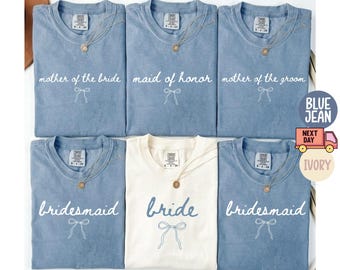 Comfort Colors® Bridal Party Shirt, Bridesmaid Proposal Gift, Maid of Honor Tee, Matching Wedding Shirt, Wedding Party Bachelorette Shirt