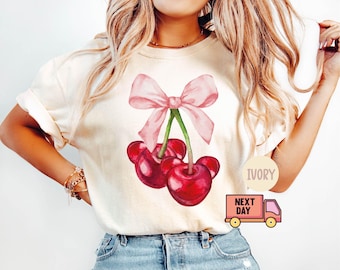 Comfort Colors Vintage Cherry Shirt, Fruit T-Shirt, Summer Shirt, Food Lover Gift, Foodie, Cherry Lover Gift,Retro Cherry Shirt,Cherries Tee