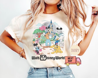 Comfort Colors Retro Walt Disneyworld Shirt, Vintage Disneyworld Shirt, Mickey And Friends Shirt, Retro Disney Shirt, Disney 2025 Trip Gifts