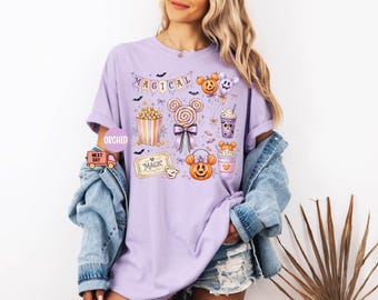 Comfort Colors® Disney Halloween Shirt, Pumpkin Snacks Tee, Family Vacation Shirt, Spooky Season Graphic Tee, Fall Outfit