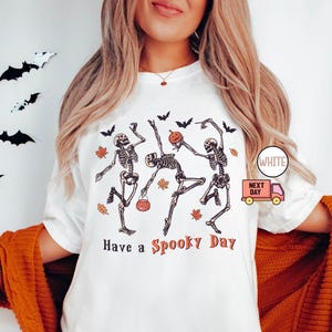 Comfort Colors® Dancing Skeleton Shirt, Halloween Shirt, Halloween Costume, Pumpkin Shirt, Retro Halloween Shirt, Halloween Gift, Bestfriend