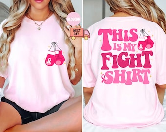 Camiseta de Conscientização sobre o Câncer de Mama, Camiseta Comfort Color, Camiseta de Conscientização sobre o Câncer, Camiseta "Esta é a Minha Luta", Camiseta contra o Câncer de Mama, Camiseta com Laço Rosa