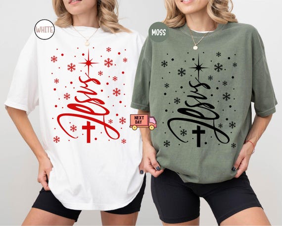 Comfort Colors® Jesus Christmas Tree Shirt, Christian Christmas