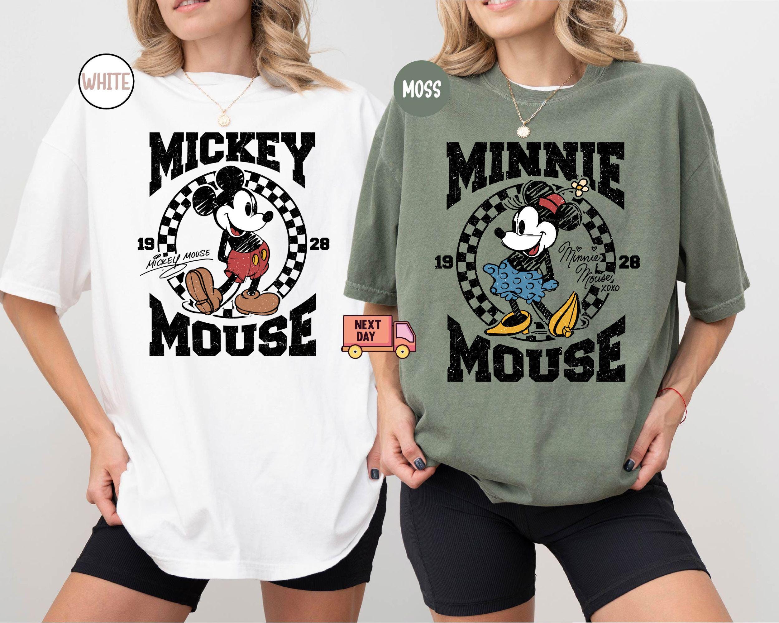 Comfort Colors Retro Disney Couple Mickey Minnie Mouse Shirt,walt