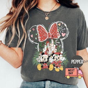 Comfort Colors Christmas Shirt, 2024 Mickey&#39;s Very Merry Christmas Party Shirt, Disney Christmas Family Shirt, Magic Kingdom Christmas Gift