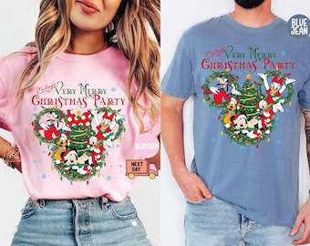 Comfort Colors® Disney Weihnachten T-Shirt, Mickey es Merry Christmas Party Shirt, Mickey & Friends Weihnachten T-Shirt, Disneyland Weihnachten Familie Shirt