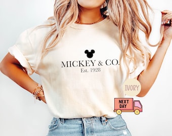 Mickey & Co Shirt,Comfort Color Mickey and Co. Est. 1928 Shirt,Unisex Shirt,Crewneck Shirt, Disney Shirts,Disney Trip Shirt,Disneyland Shirt